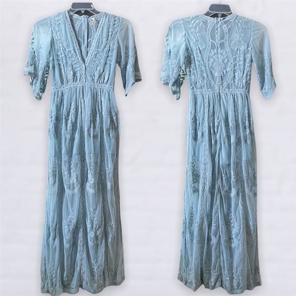 Seafoam Lace Maxi Dress - Picture 2 of 6